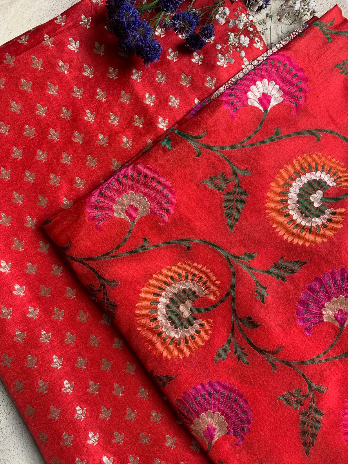 Kadhwa Katan Silk Meena Jaal Suit Sets