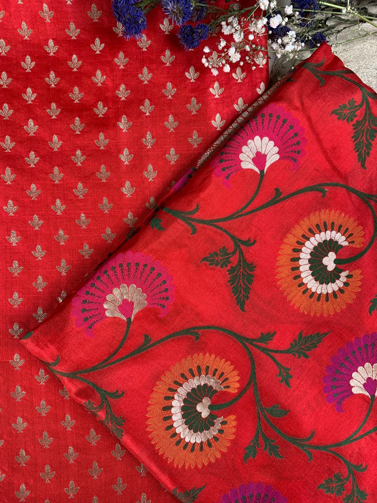 Kadhwa Katan Silk Meena Jaal Suit Sets
