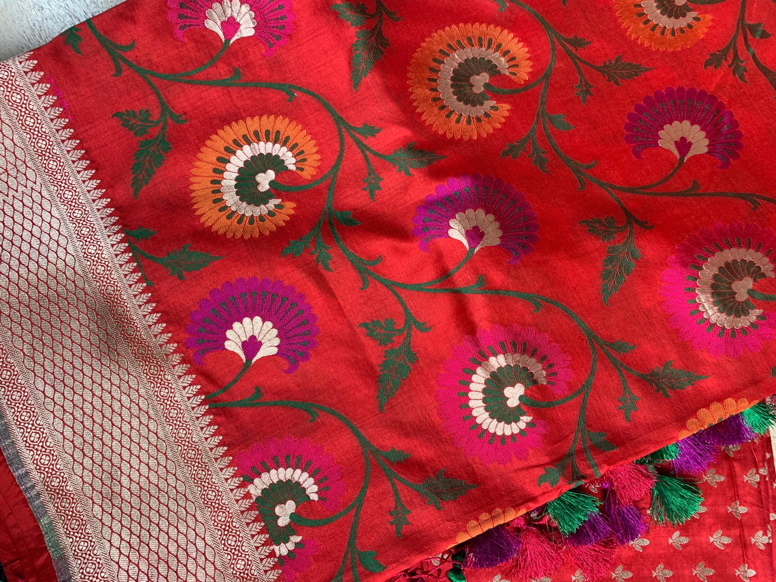 Kadhwa Katan Silk Meena Jaal Suit Sets